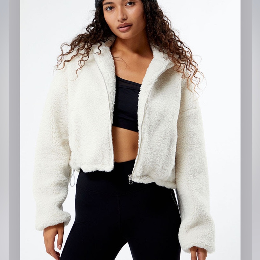 PacSun Cream Teddy Jacket for Women